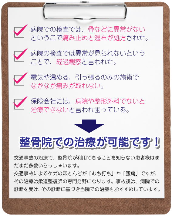 久保整骨院での治療が可能な項目